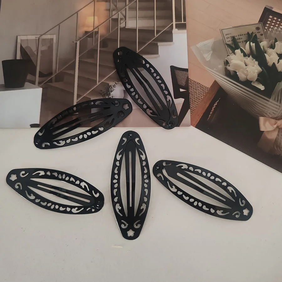 5PC Cute Retro Black BB Hairpins Hollow Hair Clips Simple Classical Design for Girls Hair Accessories Party Holiday O