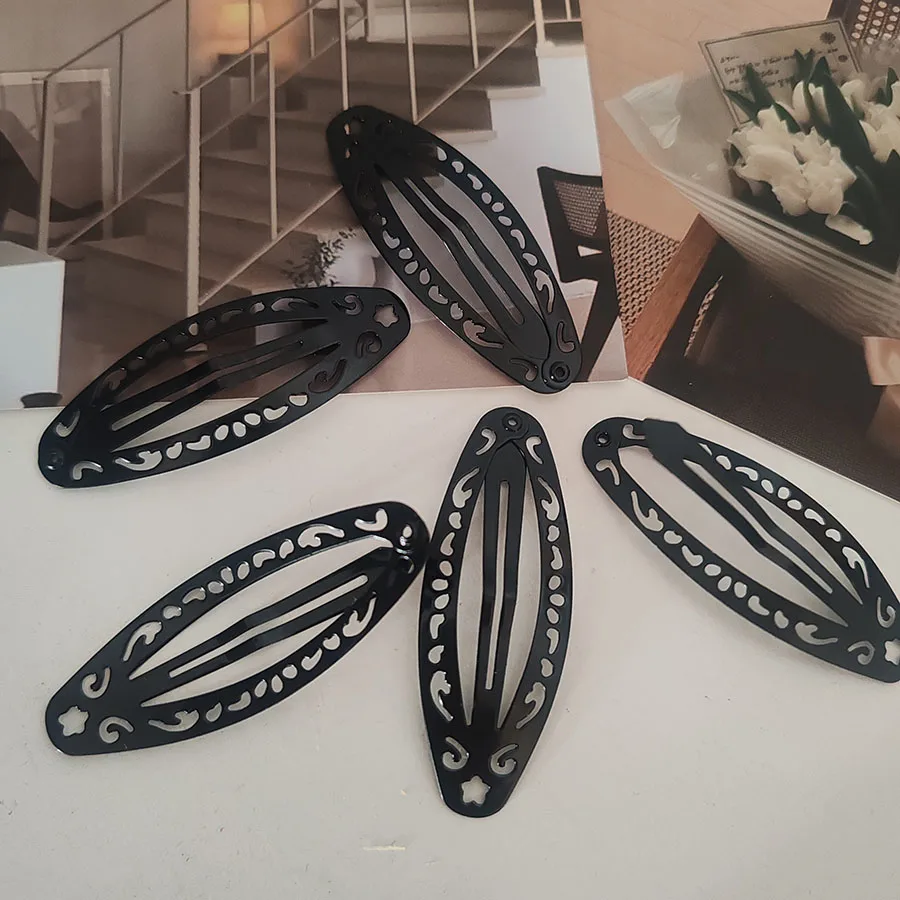 5PC Cute Retro Black BB Hairpins Hollow Hair Clips Simple Classical Design for Girls Hair Accessories Party Holiday O