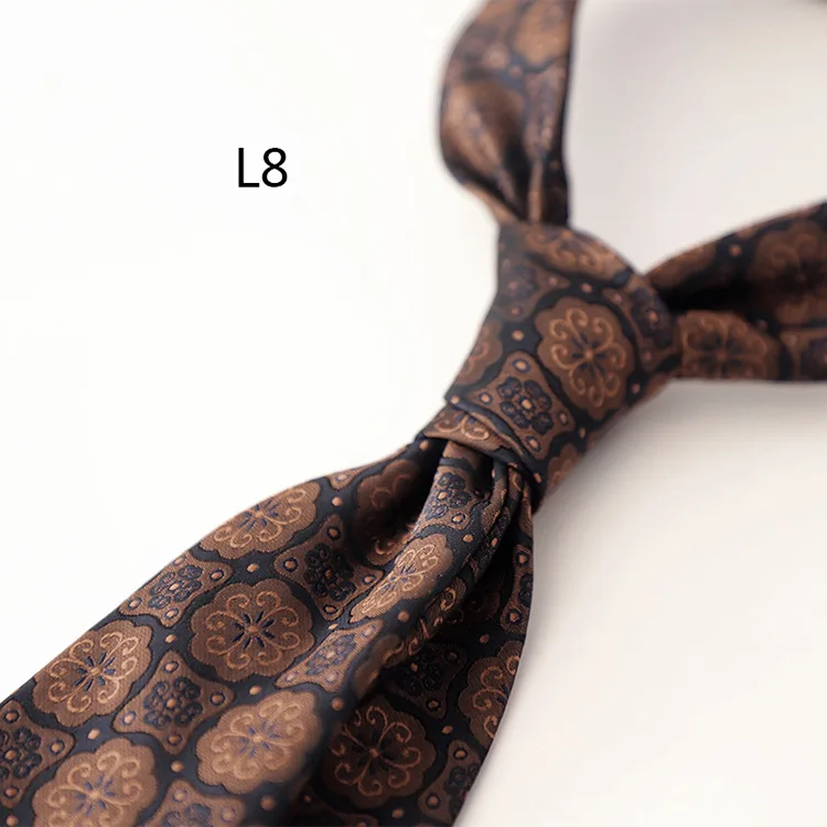 2025 New Korean Formal Silk Neckties Business Mens Floral Neck Tie Anchor Dots 8cm Ties Wedding Party Banquet Accessories Cravat