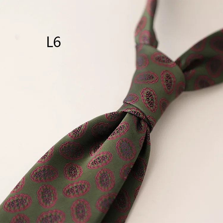 2025 New Korean Formal Silk Neckties Business Mens Floral Neck Tie Anchor Dots 8cm Ties Wedding Party Banquet Accessories Cravat