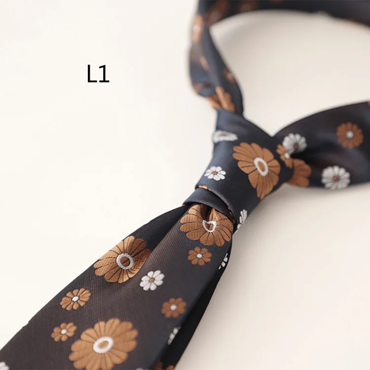 2025 New Korean Formal Silk Neckties Business Mens Floral Neck Tie Anchor Dots 8cm Ties Wedding Party Banquet Accessories Cravat