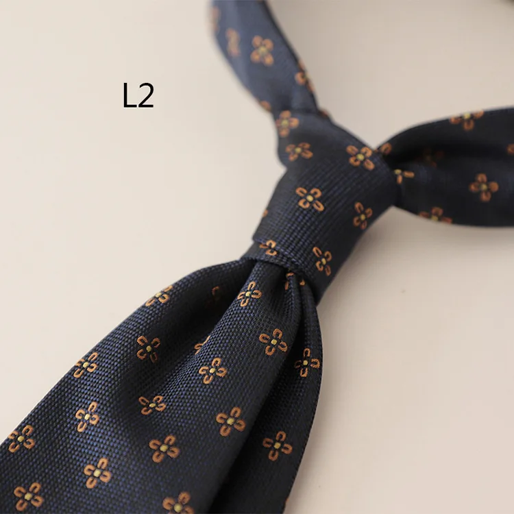 2025 New Korean Formal Silk Neckties Business Mens Floral Neck Tie Anchor Dots 8cm Ties Wedding Party Banquet Accessories Cravat