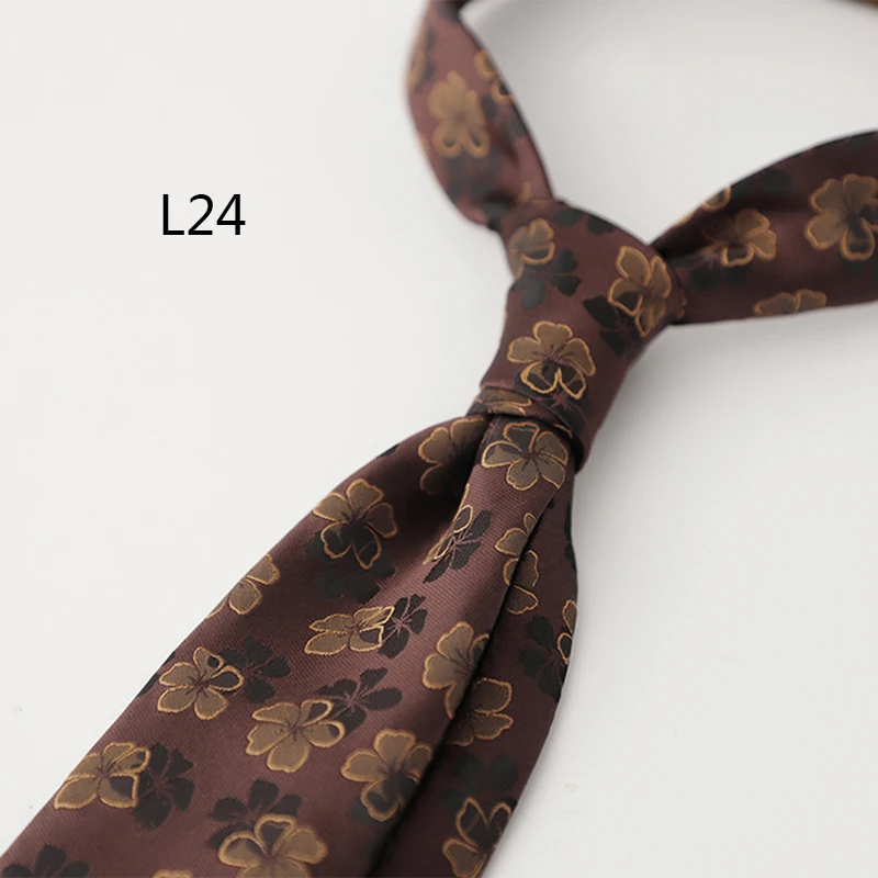 2025 New Korean Formal Silk Neckties Business Mens Floral Neck Tie Anchor Dots 8cm Ties Wedding Party Banquet Accessories Cravat