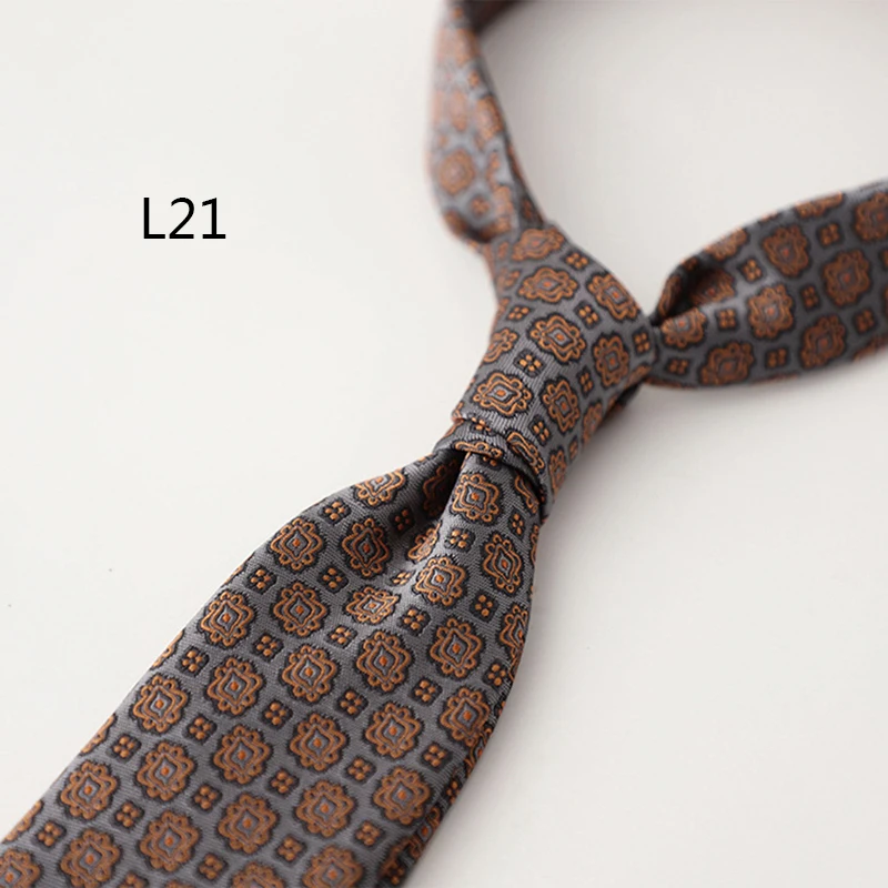 2025 New Korean Formal Silk Neckties Business Mens Floral Neck Tie Anchor Dots 8cm Ties Wedding Party Banquet Accessories Cravat