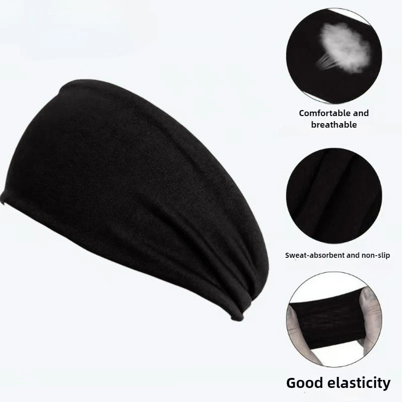 1/2Pcs Sports Headband for Men Fitness Sports Satin Head Band with Elasticity Yoga Sweat-Absorbent Headbands for Women and Men