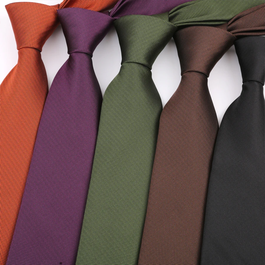 New 8CM Mens Necktie Solid Color Ties For Man Groom Jacquard Woven Neck Tie For Men Business Wedding Party