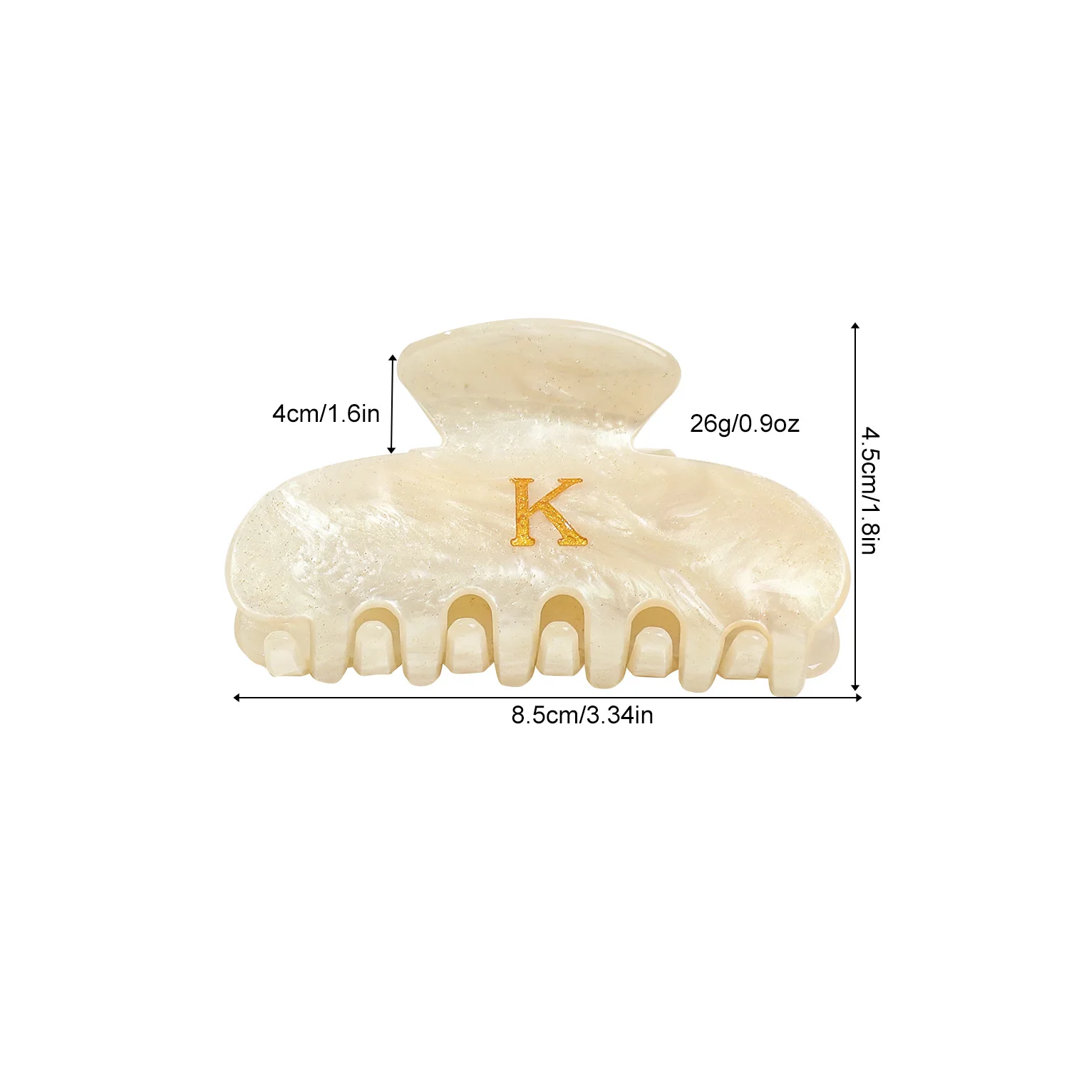 Acetate Hair Claw Hairpin Golden Letters Hair Clips Grab Barrettes Shark Sweet Hair Clamps Ponytail Women Hair Accessories