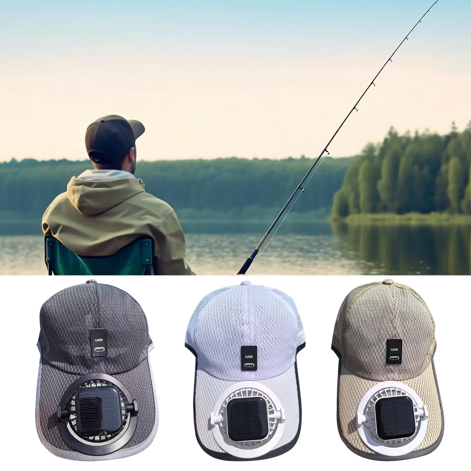 Summer Men Women Fan Baseball Hat Sun Block Baseball Hat with Solar Fan USB Charging Fan Breathable UV Block Outdoor Sunhats