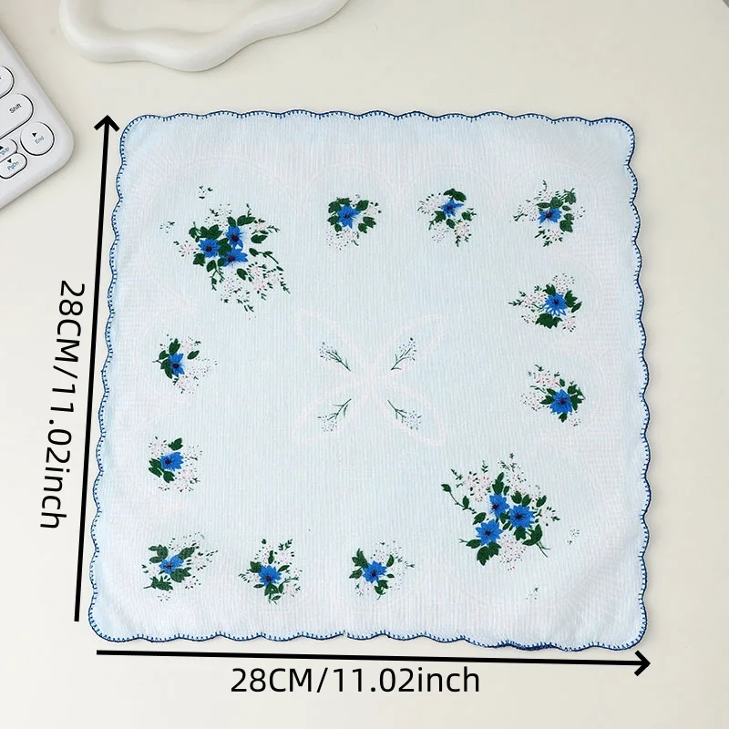 12 Packs of Women's Pure Cotton Printed Handkerchiefs, Pure Cotton Handkerchiefs, Wedding Bride Souvenirs, Flap Pocket Pants Sca