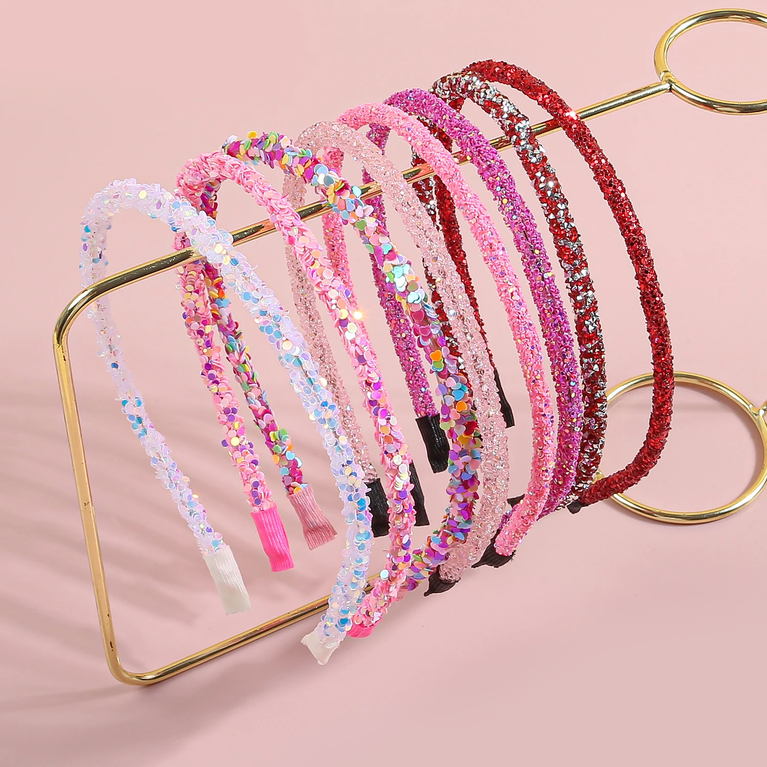 8pcs Valentine's Day Headbands for Girls Love Pink Red Hairband Glitter Headbands Headwear Girls Kids Party Hair Accessories