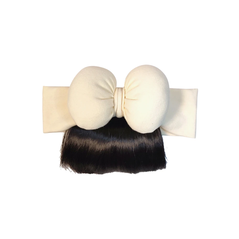 Lovely Baby Bowknot Bangs Wigs Hairbands Girls Hair Accessories Fashionable Hairpiece Headwear for Newborns