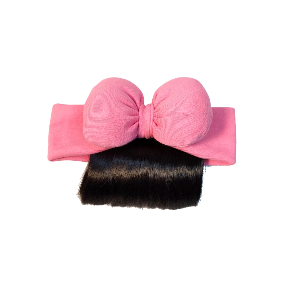 Lovely Baby Bowknot Bangs Wigs Hairbands Girls Hair Accessories Fashionable Hairpiece Headwear for Newborns