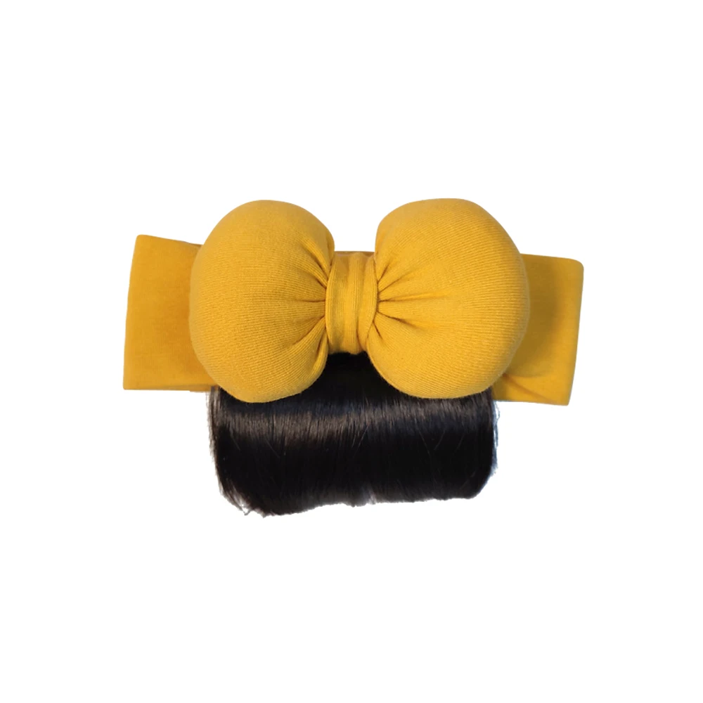 Lovely Baby Bowknot Bangs Wigs Hairbands Girls Hair Accessories Fashionable Hairpiece Headwear for Newborns