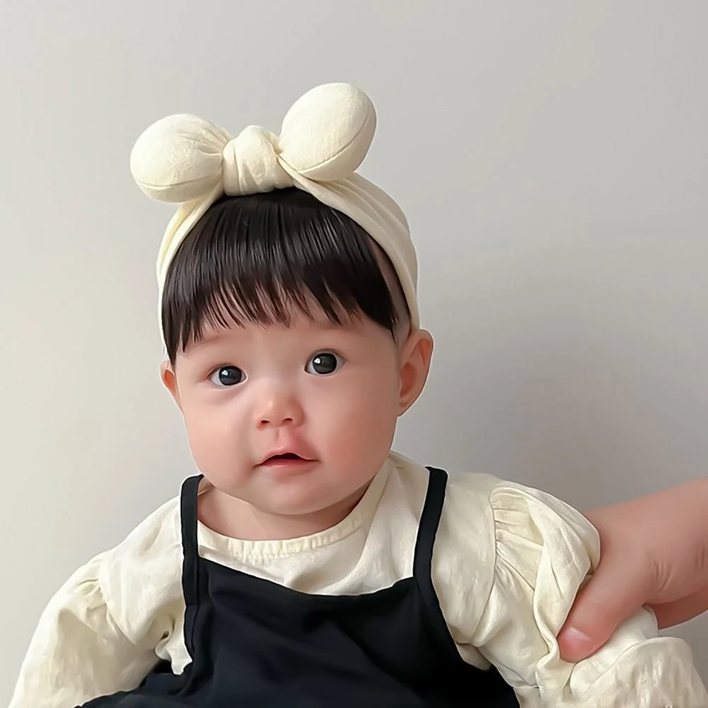 Lovely Baby Bowknot Bangs Wigs Hairbands Girls Hair Accessories Fashionable Hairpiece Headwear for Newborns
