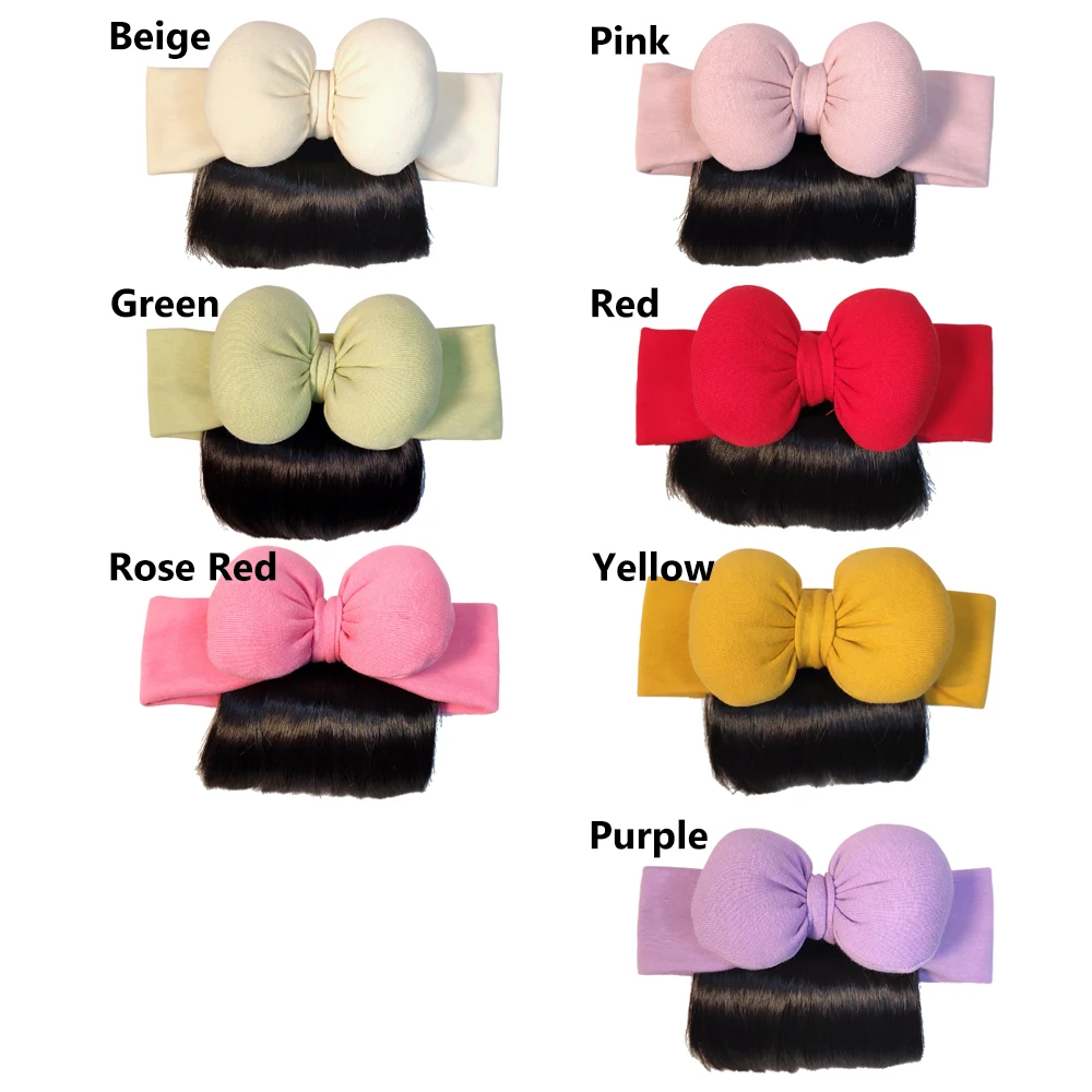 Lovely Baby Bowknot Bangs Wigs Hairbands Girls Hair Accessories Fashionable Hairpiece Headwear for Newborns