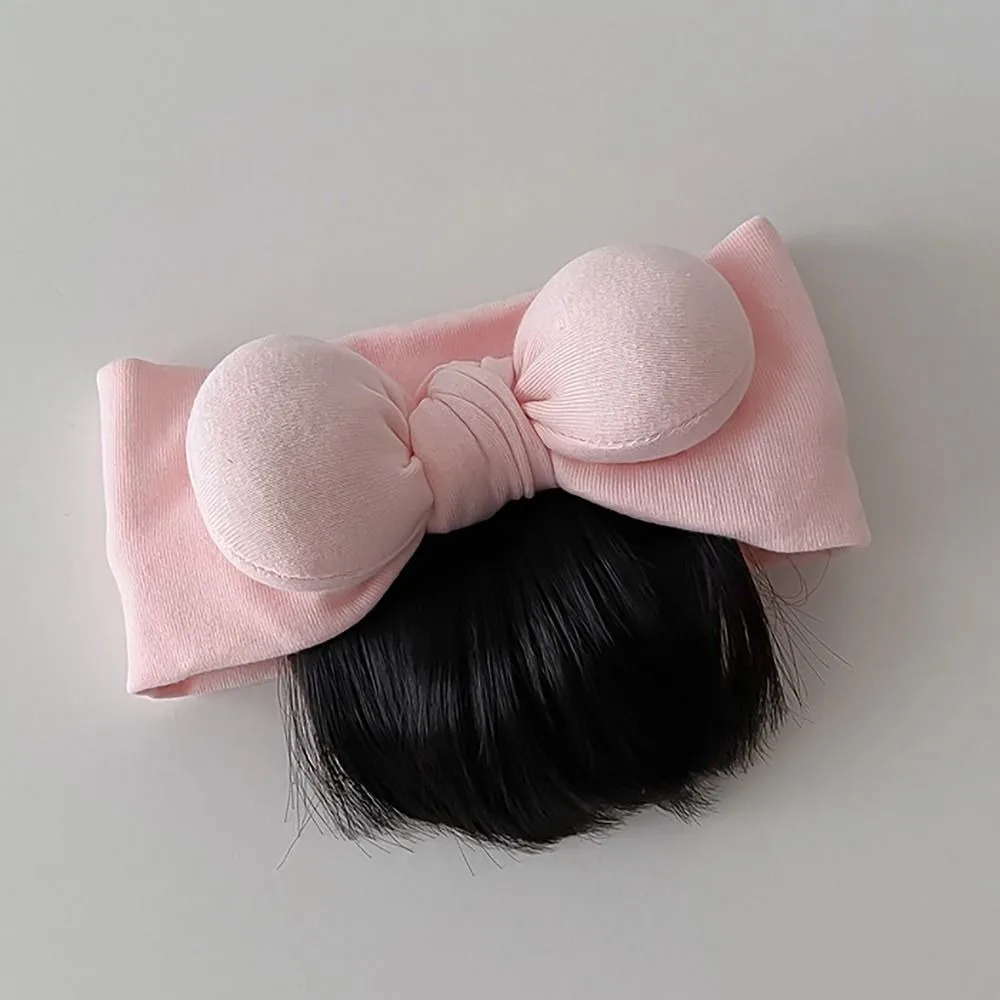 Lovely Baby Bowknot Bangs Wigs Hairbands Girls Hair Accessories Fashionable Hairpiece Headwear for Newborns