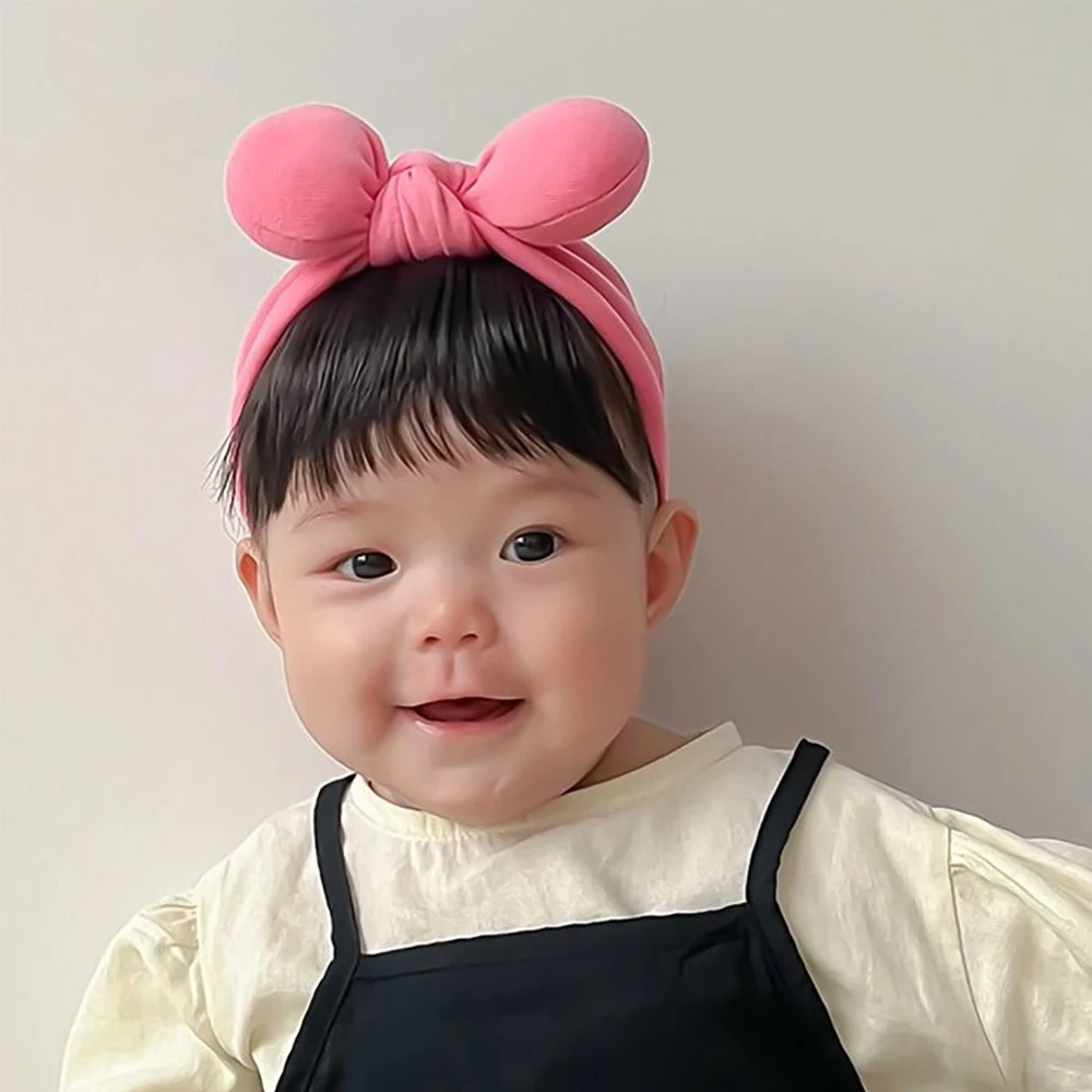 Lovely Baby Bowknot Bangs Wigs Hairbands Girls Hair Accessories Fashionable Hairpiece Headwear for Newborns