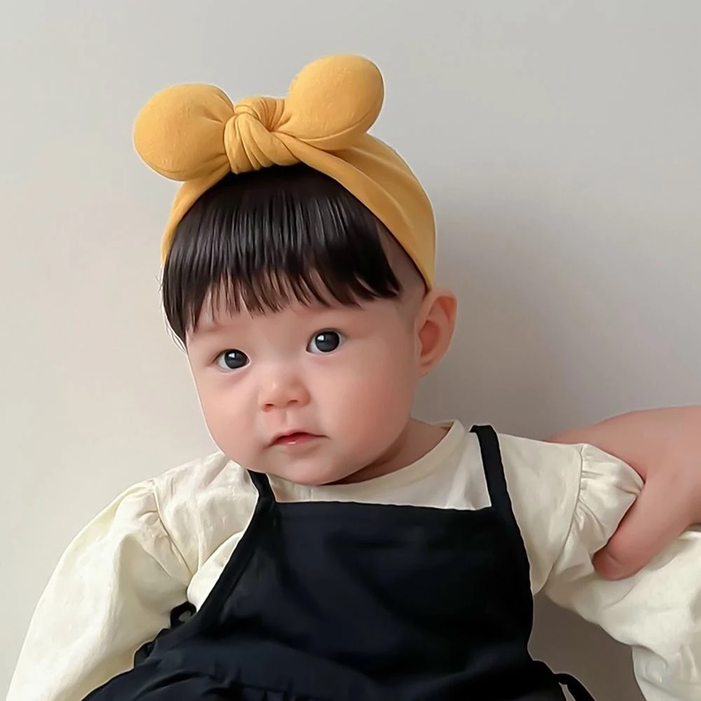 Lovely Baby Bowknot Bangs Wigs Hairbands Girls Hair Accessories Fashionable Hairpiece Headwear for Newborns