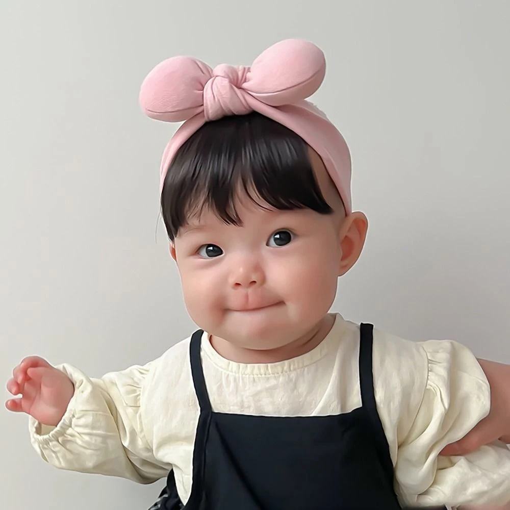 Lovely Baby Bowknot Bangs Wigs Hairbands Girls Hair Accessories Fashionable Hairpiece Headwear for Newborns