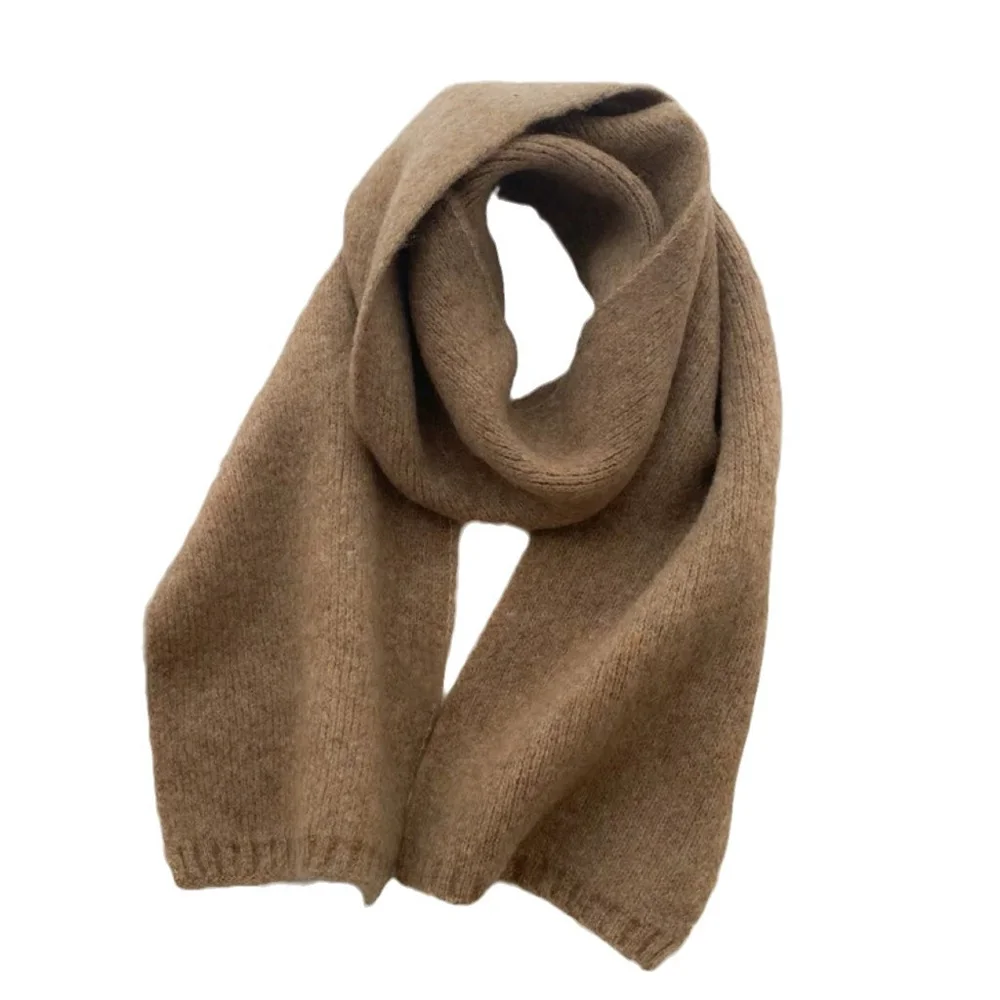 Fashion Cashmere Scarf Winter Knitting Men Women Thermal Scarf Wool Blend Neckerchief Solid Color Warmer Neck Cover New 2025