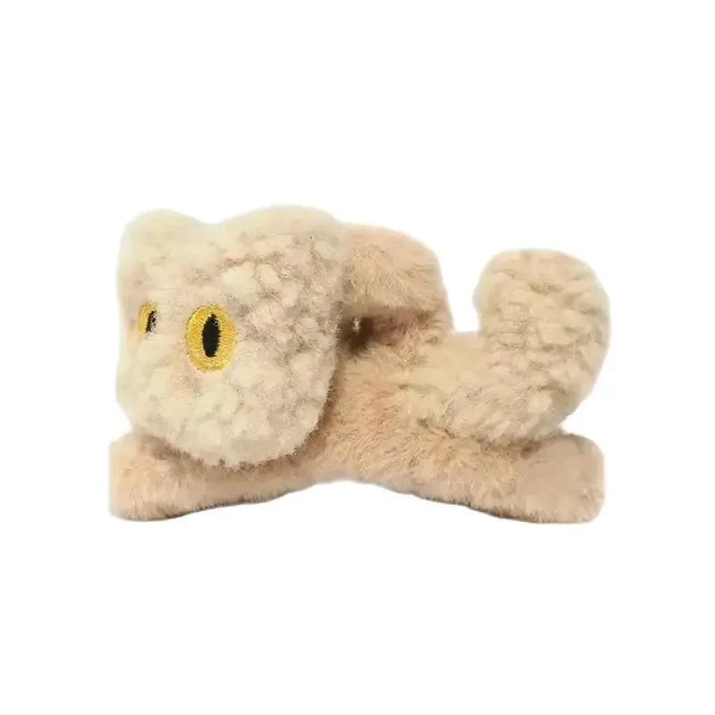 1pc Multi-Color Women's and Girls' Autumn and Winter Plush Three-Dimensional Cat, Large Size, Cute Clip, Shark Clip, Hair Claw
