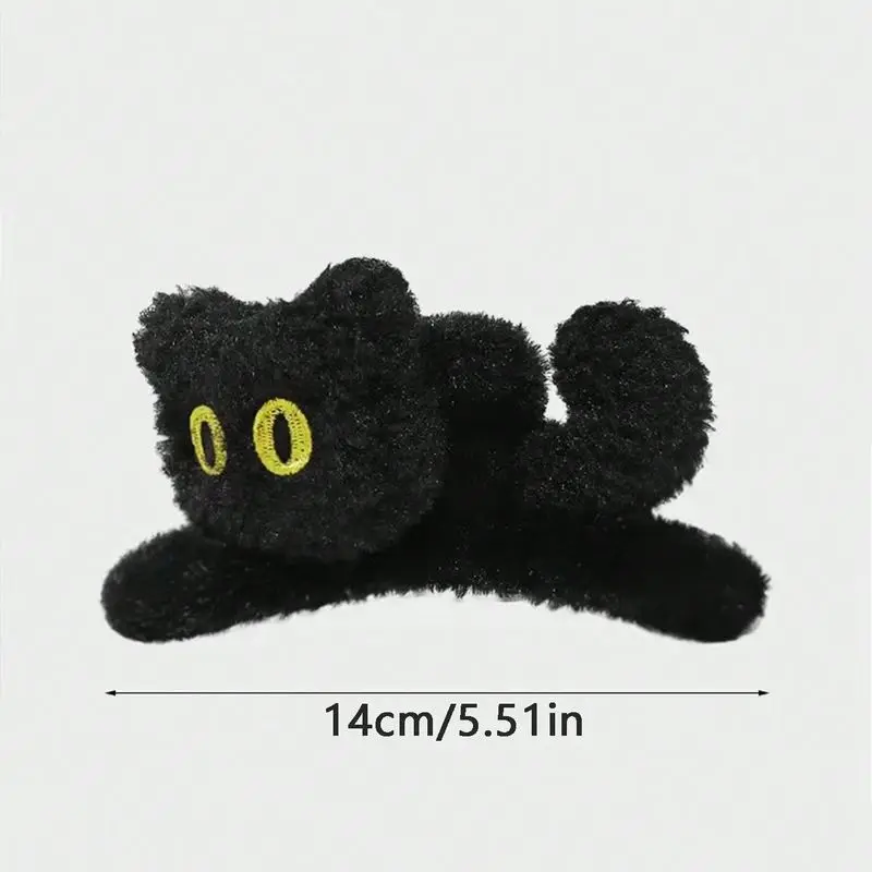 1pc Multi-Color Women's and Girls' Autumn and Winter Plush Three-Dimensional Cat, Large Size, Cute Clip, Shark Clip, Hair Claw