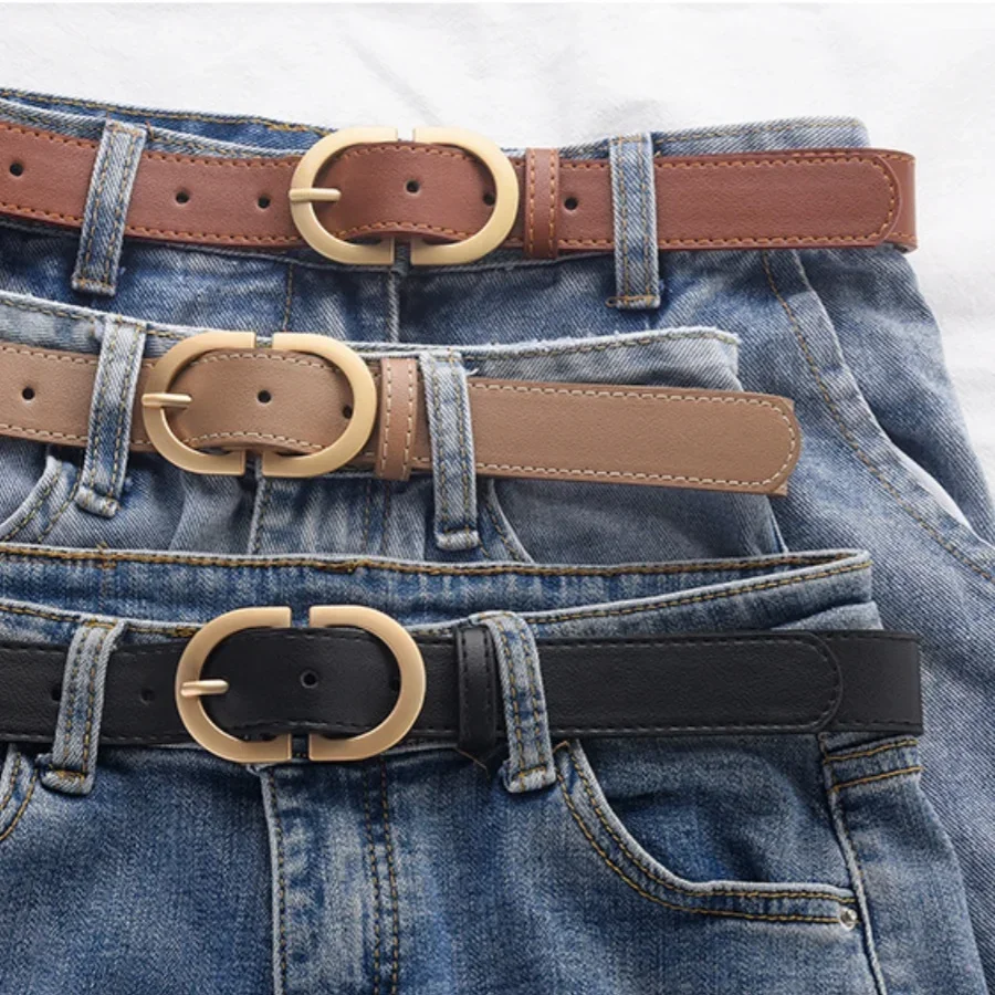 Fashion Women's PU Leather Belt Simple Stylish Alloy Pin Buckle Design Casual Decorative Waist Strap for Students & Daily Outfit
