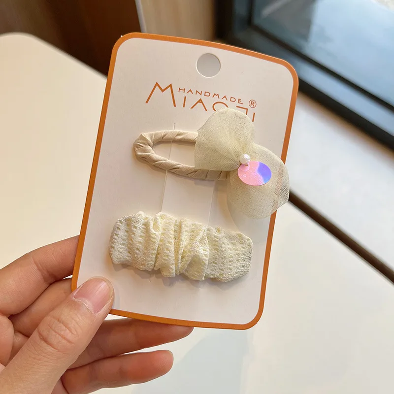 2Pcs/Set Girls Cloth Hair Clips Baby Cute Bow Hairpins Kids Floral Hairclip Lace Embroidery Hair Pins And Clips Hair Accessories
