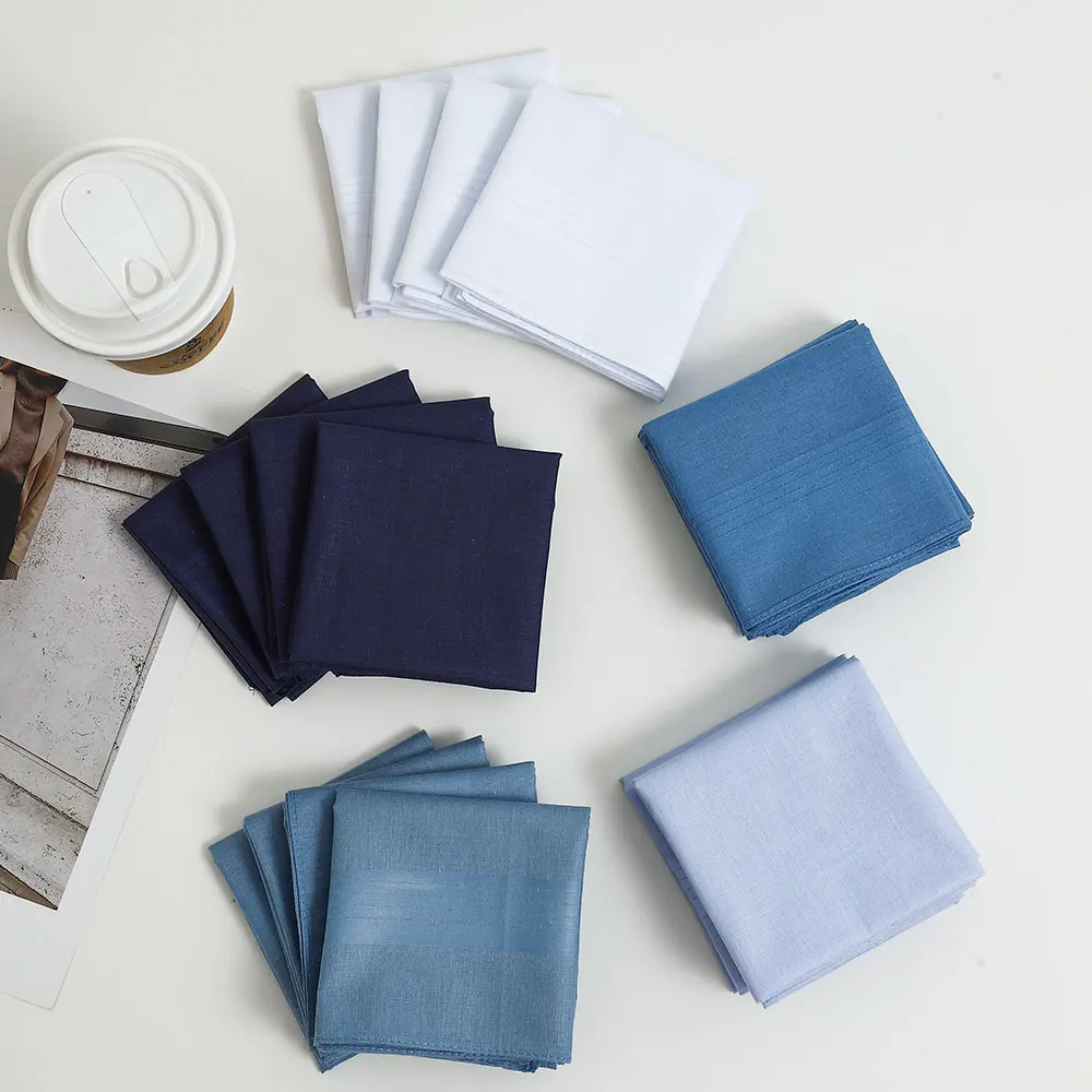 5 Packs of Mixed Colors, Unisex Pure Cotton Handkerchiefs, Cotton Yarn-Dyed Handkerchiefs, Wedding Men and Women, Souvenir Supplies, Party Table Mats