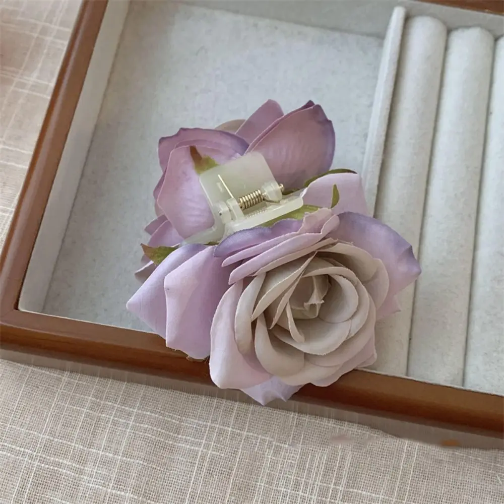 Fashion Peony Flower Flower Hair Claw Cloth Shark Clip Rose Hair Clip Cute Hairpin Korean Style Headwear Large Shark Clip Daily