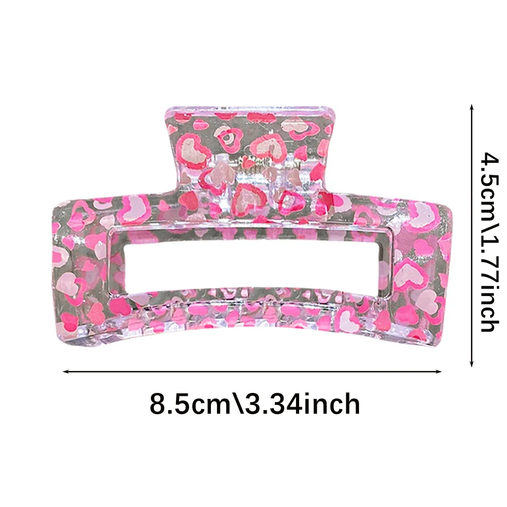 6 square fruit printed hair claws for women, simple and elegant, suitable for daily travel