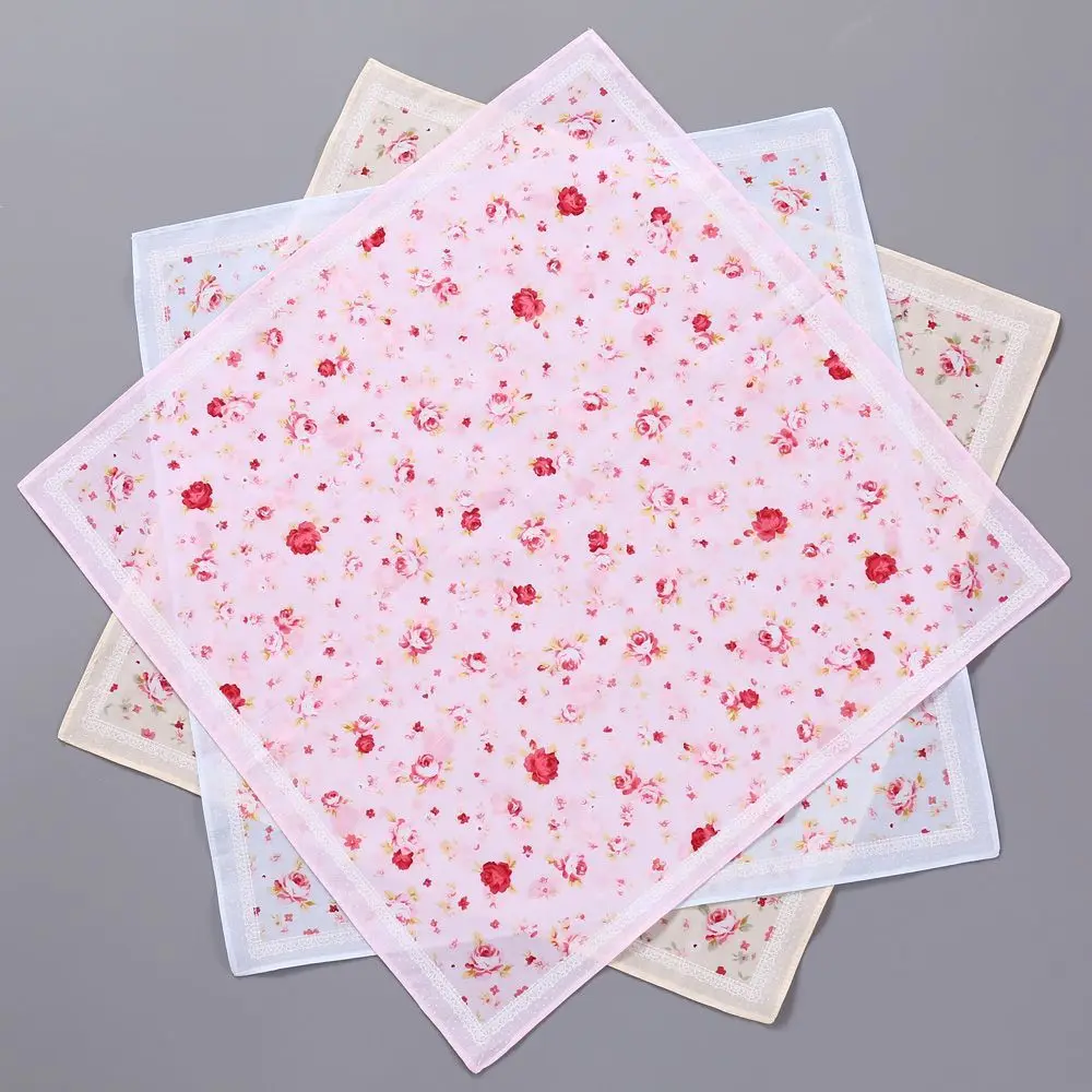 6pcs Women's Antique Old-fashioned Pure Cotton Water-absorbing Sweat-wiping Handkerchief Thin Printed Cotton Hand Towel Square