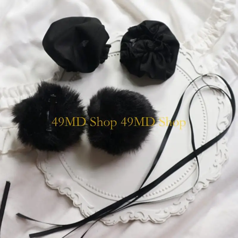 49MD Chunli Hair Bun Covers Headwear Hair Hoop Handmade Cosplay Accessories Chun Cosplay Women's Superior Street Figh