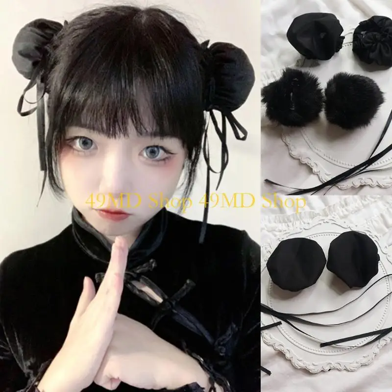 49MD Chunli Hair Bun Covers Headwear Hair Hoop Handmade Cosplay Accessories Chun Cosplay Women's Superior Street Figh