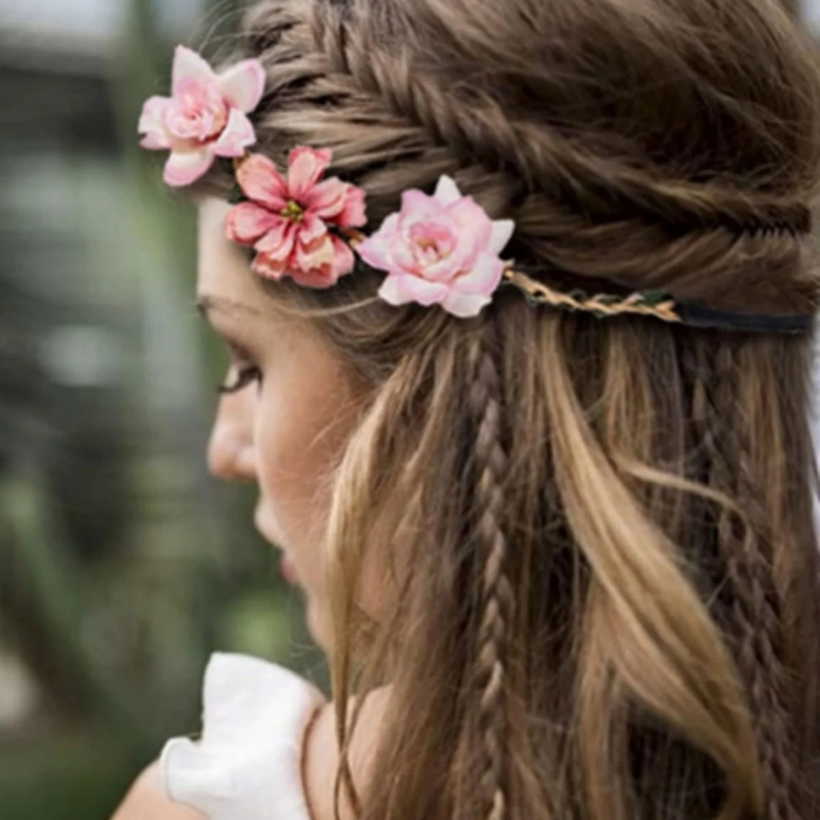 1PC Bride and Bridesmaid Headpiece, Flower Wreath, Hairband, Hair Accessory, Wrist Flower, for Travel, Seaside Vacation