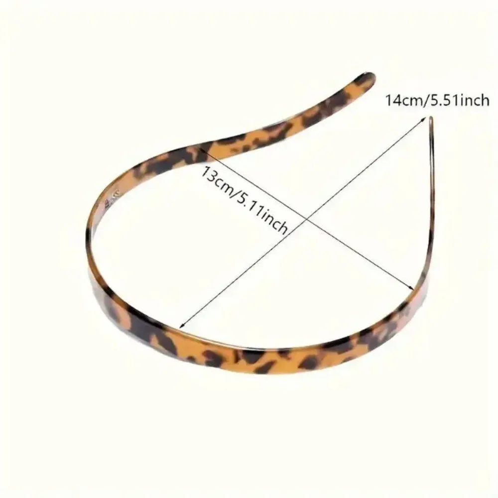 Vintage Sunglasses Shaped Headband Anti-Slip Acrylic Leopard Print Hair Hoop For Women Girls Makeup, Sports, Washing Face, Work