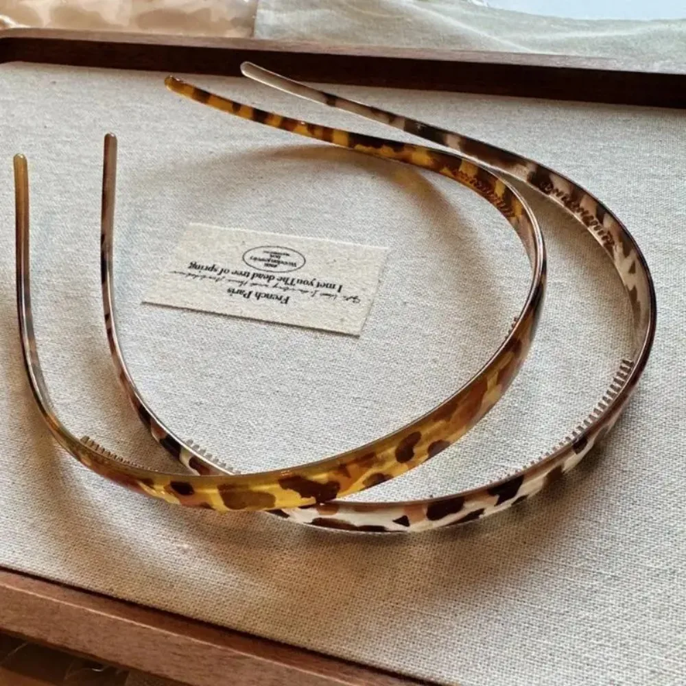 Vintage Sunglasses Shaped Headband Anti-Slip Acrylic Leopard Print Hair Hoop For Women Girls Makeup, Sports, Washing Face, Work