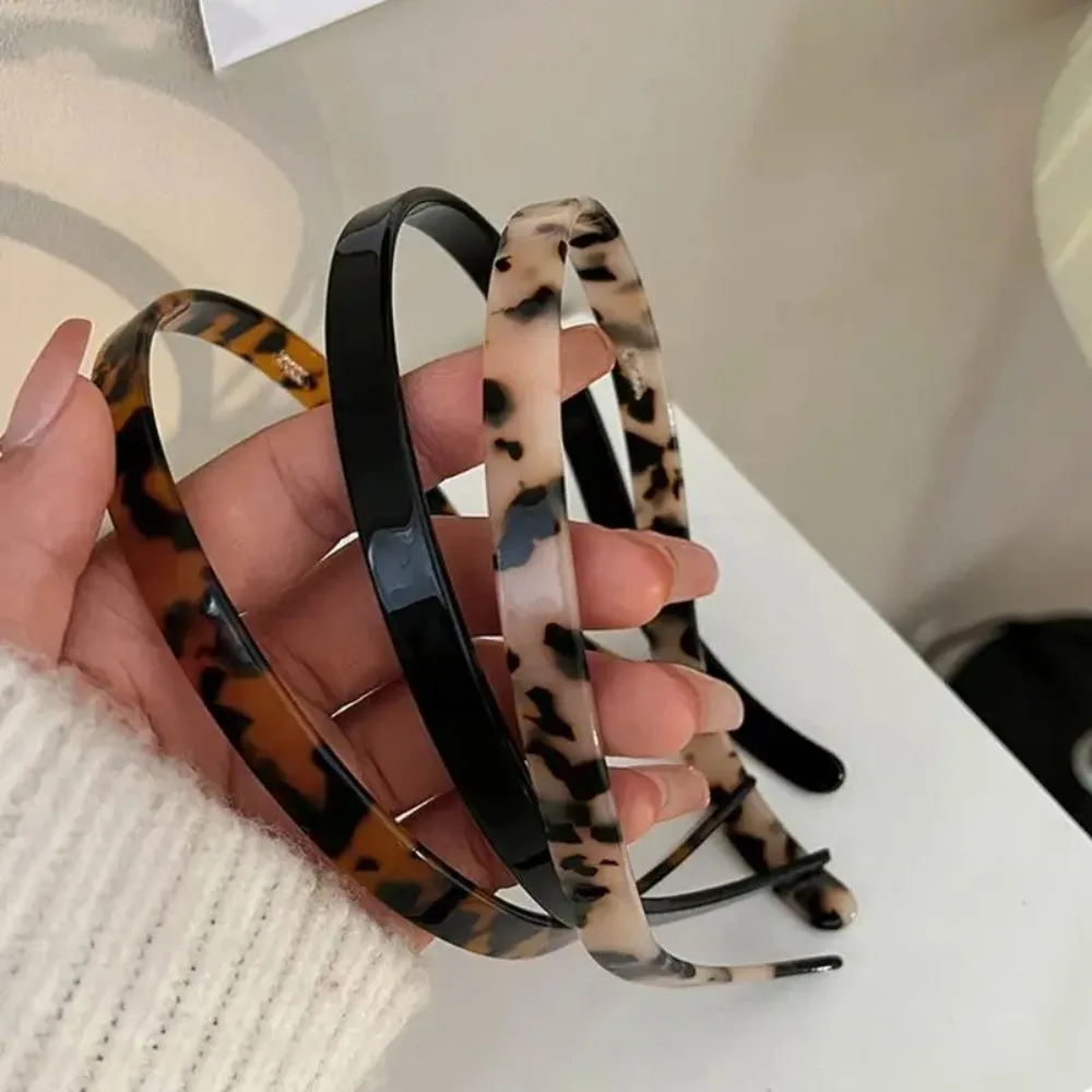 Vintage Sunglasses Shaped Headband Anti-Slip Acrylic Leopard Print Hair Hoop For Women Girls Makeup, Sports, Washing Face, Work