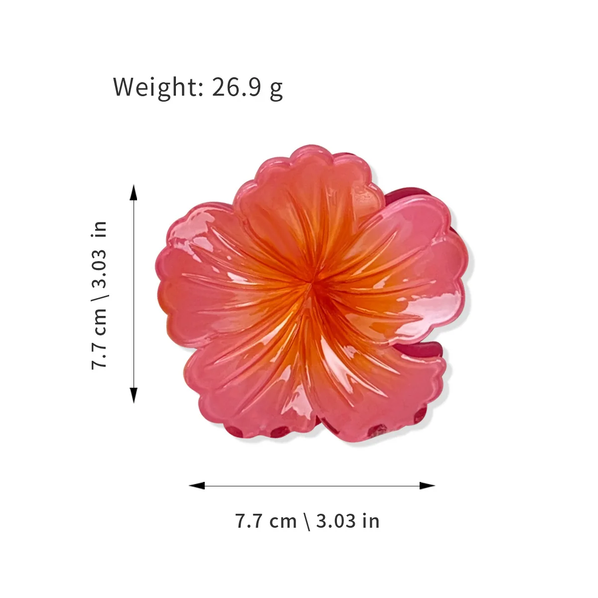 Hawaiian Gradient Hair Clips Flower Hair Claws Women Medium Size Fashion Headwear Hairpin Crab Barrette Hair Accessories