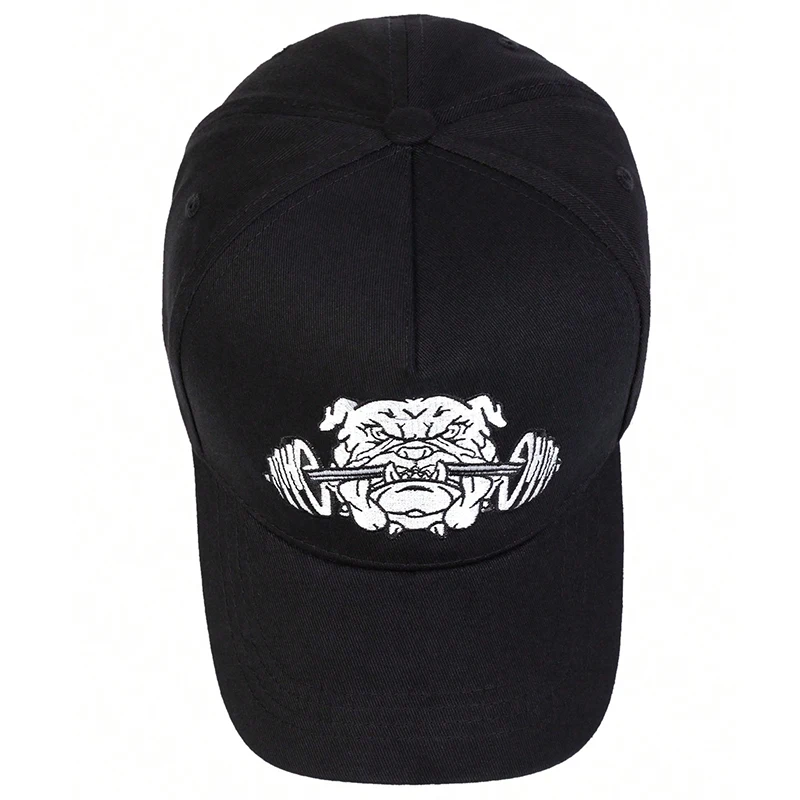 Unisex Bulldog Dumbbells Embroidery Baseball Caps Spring Autumn Outdoor Adjustable Casual Hats Sunscreen Hat Sports Cap