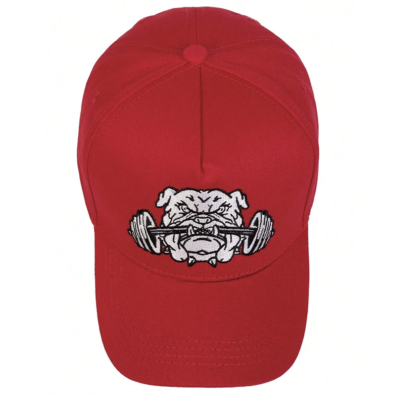 Unisex Bulldog Dumbbells Embroidery Baseball Caps Spring Autumn Outdoor Adjustable Casual Hats Sunscreen Hat Sports Cap