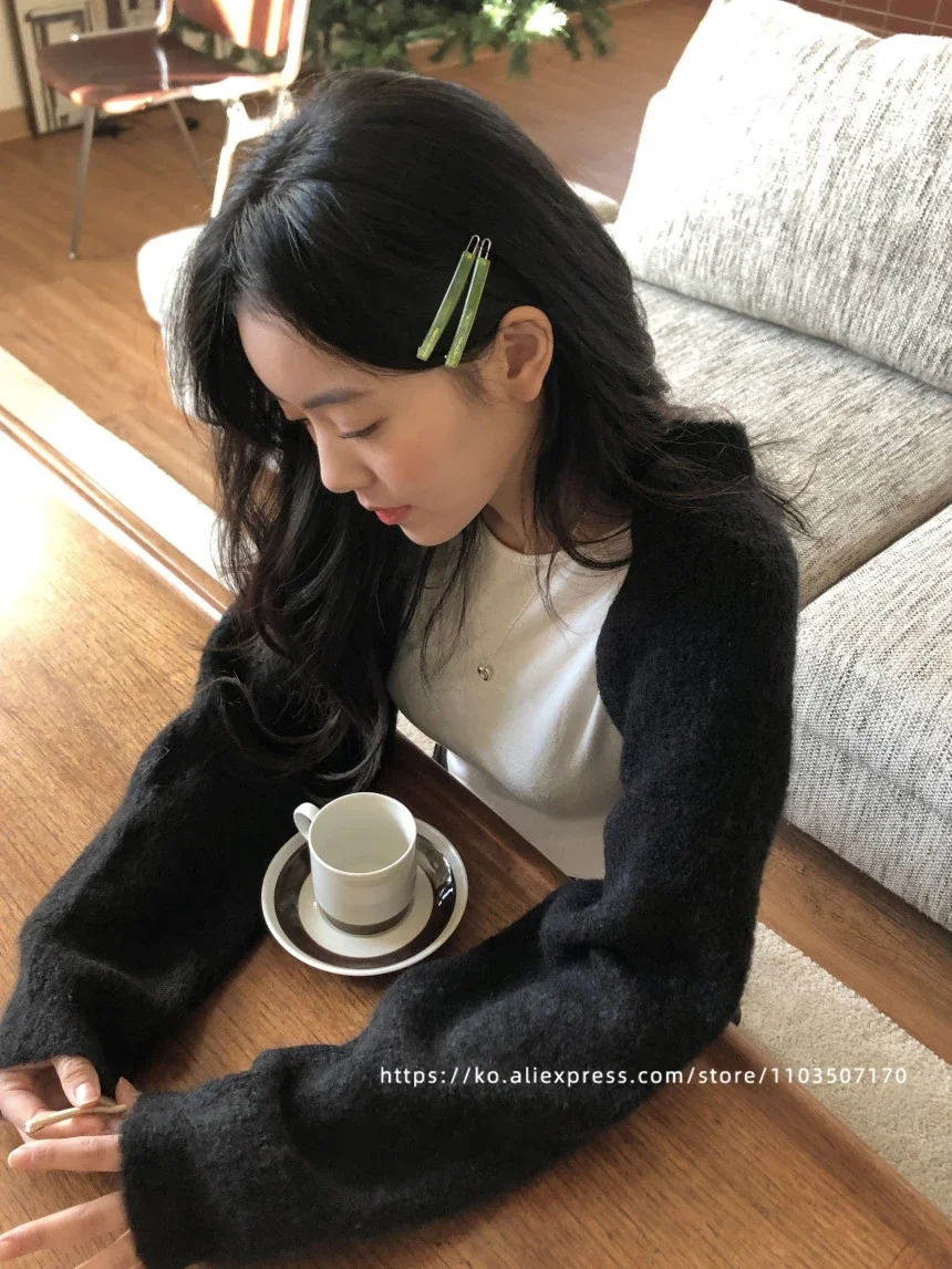Jennie's candy colored buckle clip~South Korean France small bangs clip, broken hair clip, side clip with a straight line clip
