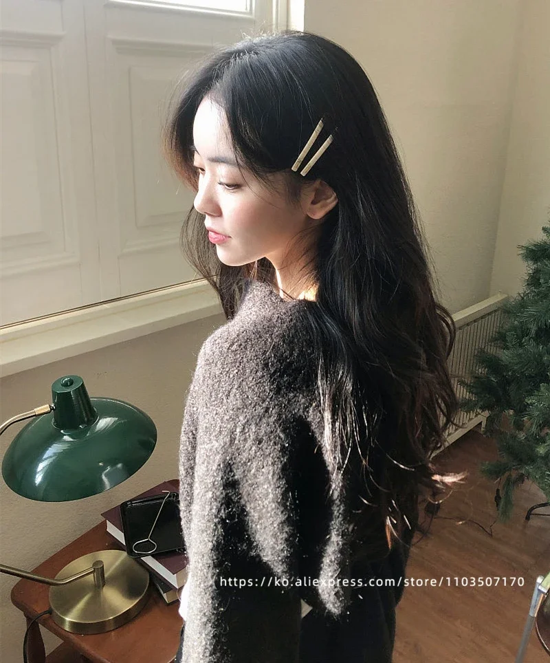 Jennie's candy colored buckle clip~South Korean France small bangs clip, broken hair clip, side clip with a straight line clip