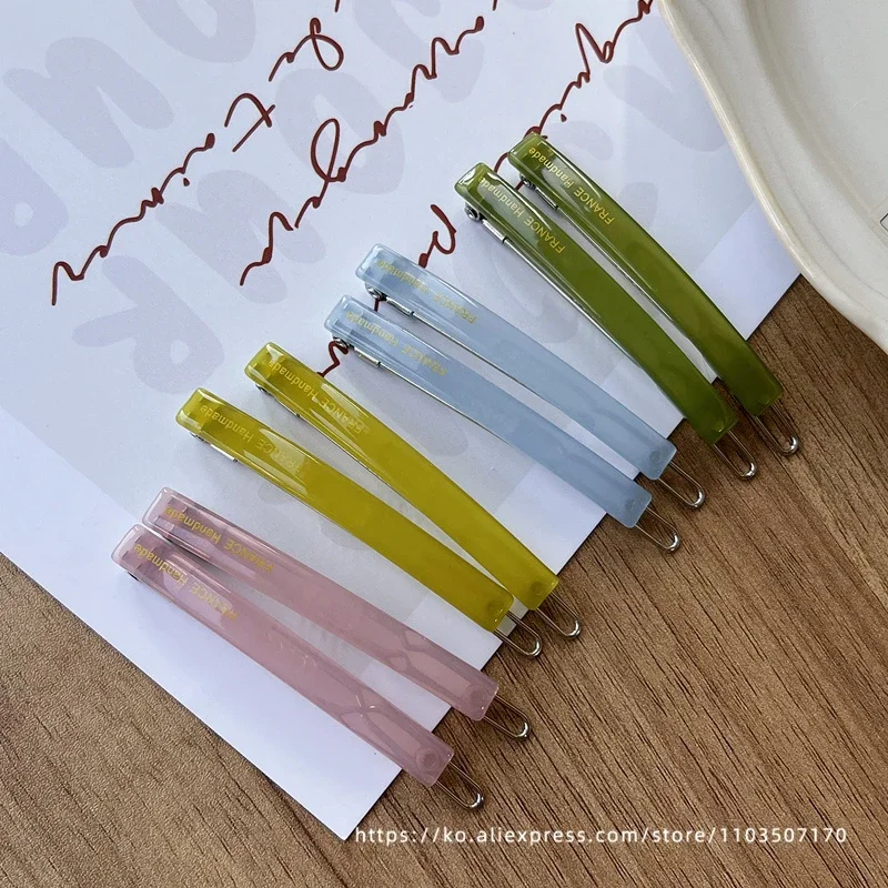 Jennie's candy colored buckle clip~South Korean France small bangs clip, broken hair clip, side clip with a straight line clip