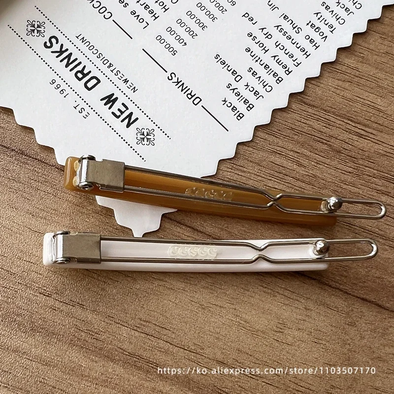 Jennie's candy colored buckle clip~South Korean France small bangs clip, broken hair clip, side clip with a straight line clip