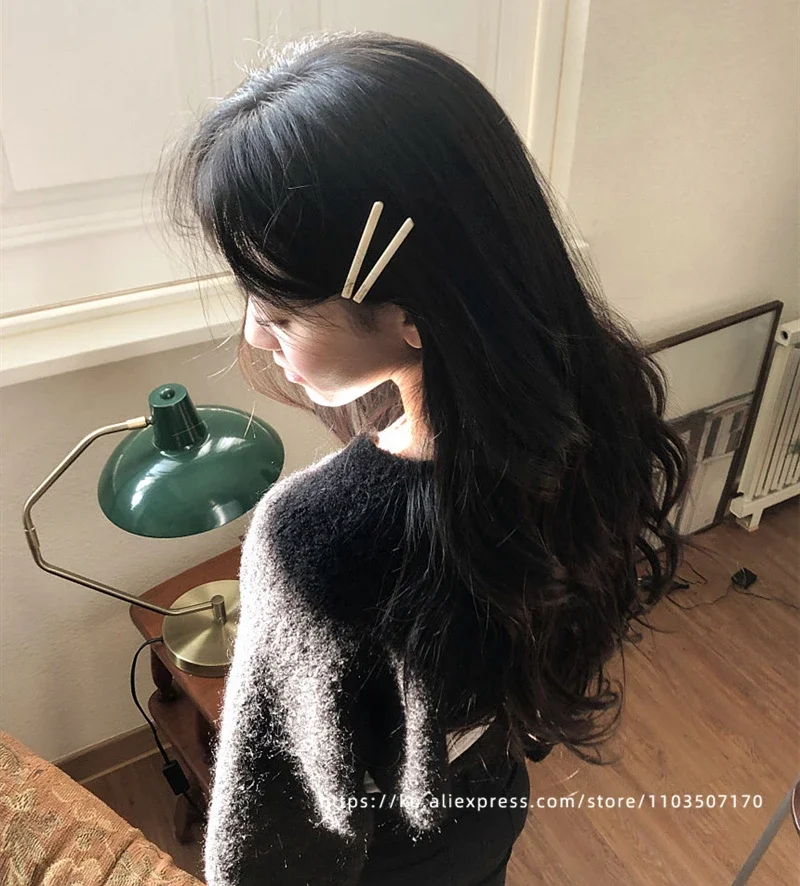 Jennie's candy colored buckle clip~South Korean France small bangs clip, broken hair clip, side clip with a straight line clip