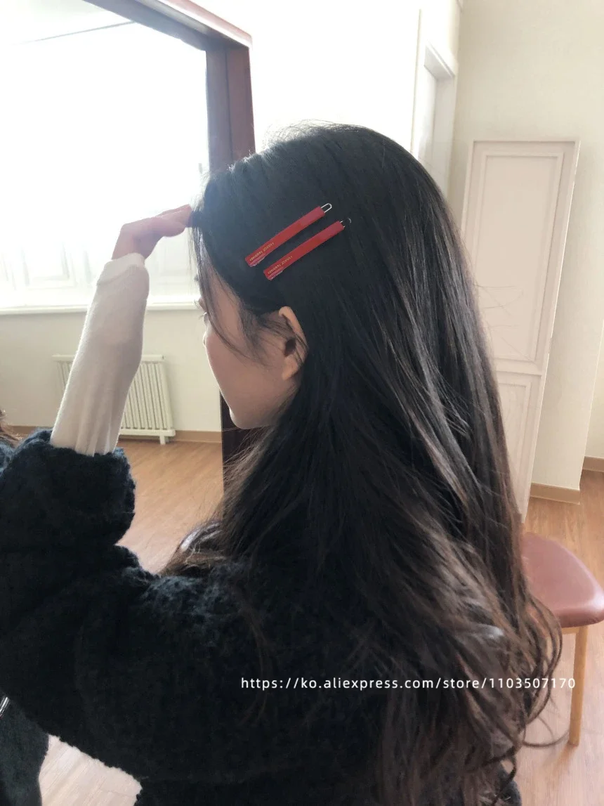 Jennie's candy colored buckle clip~South Korean France small bangs clip, broken hair clip, side clip with a straight line clip