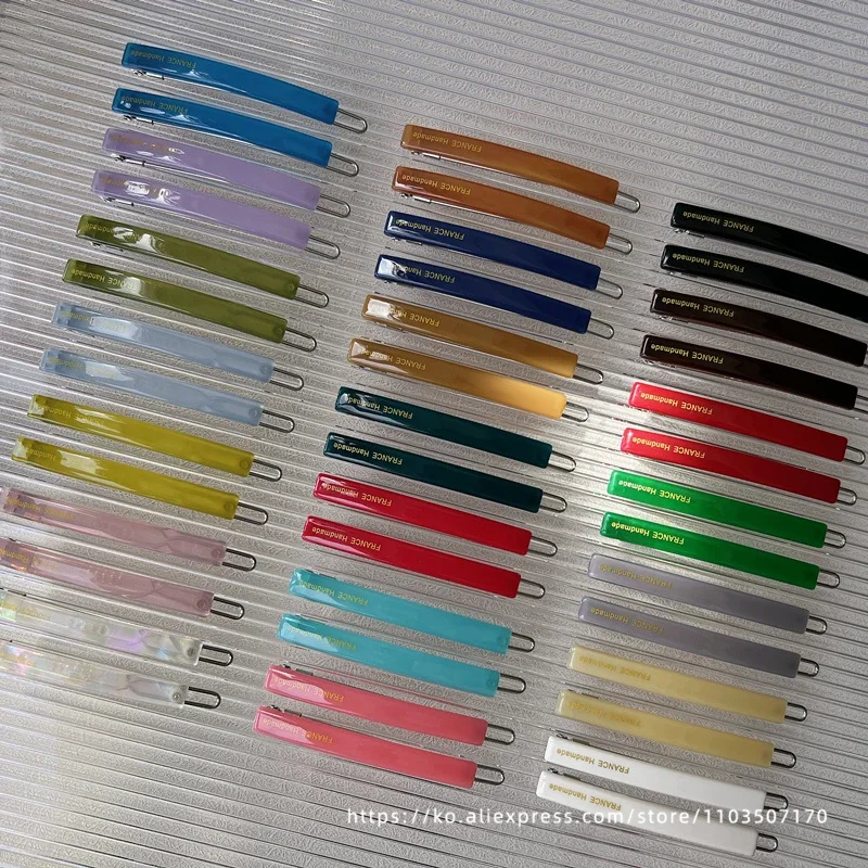 Jennie's candy colored buckle clip~South Korean France small bangs clip, broken hair clip, side clip with a straight line clip