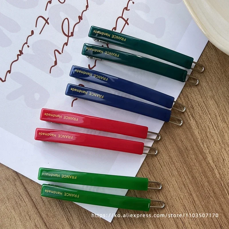 Jennie's candy colored buckle clip~South Korean France small bangs clip, broken hair clip, side clip with a straight line clip