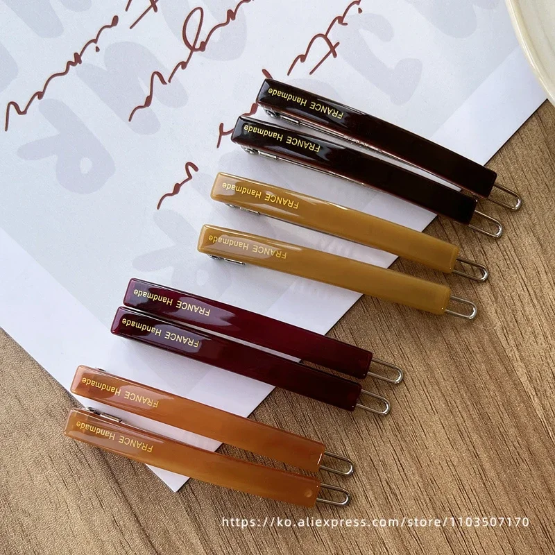 Jennie's candy colored buckle clip~South Korean France small bangs clip, broken hair clip, side clip with a straight line clip